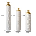 thumbnail image 5 of S-HOME Fire-Burned Metal Vases Set of 3 Gradated Heights for Industrial Home Decor, Gold+White, 5 of 12