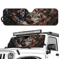 thumbnail image 2 of Yuyamidu Camo Wolf Windshield Sun Shade, American Flag Car Sunshade for Rubicon Sahara TJ JK JKU 2 & 4 Door-Blocks UV Rays Sun Visor Shield, Foldable Front Window Sun Shade Keeps Vehicle Cool, 2 of 7