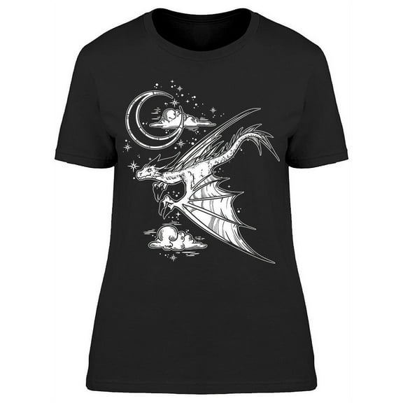 Dragon In The Night Sky T-Shirt Women -Image by Shutterstock, Female XX-Large