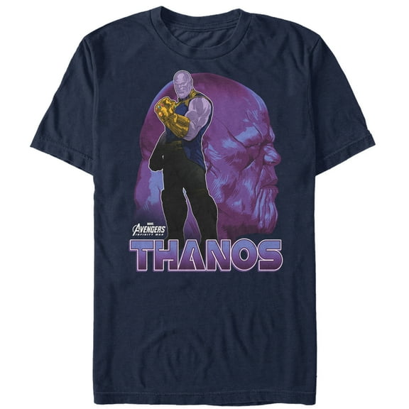 Men's Marvel Avengers: Infinity War Thanos View  Graphic Tee Navy Blue 3X Large