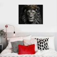 thumbnail image 4 of GOSMITH  Lion Canvas wall Art Black and White Abstract King Lion with Crown Wall Decoration Animal Lion Head Portrait Living Room Bedroom Bathroom Kids Room Decoration Gift, 4 of 4