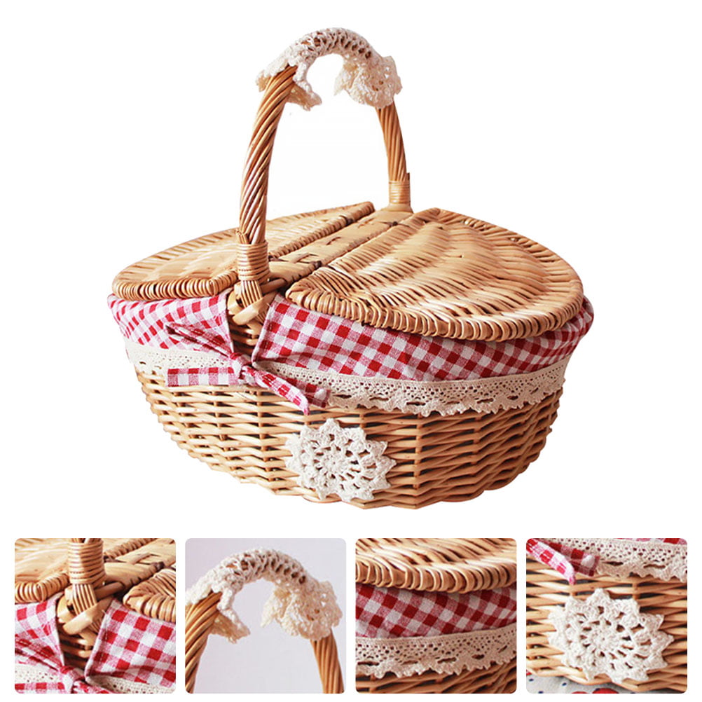 1Pc Storage Basket Picnic Basket Woven Basket Fruit Basket for Storage Outdoor 