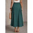thumbnail image 2 of Moomaya Women’s 100% Cotton Midi Skirt | High Waist Panelled A-Line Flared Skirt with Side Gathers | Soft Breathable Summer Casual Wear, 2 of 5