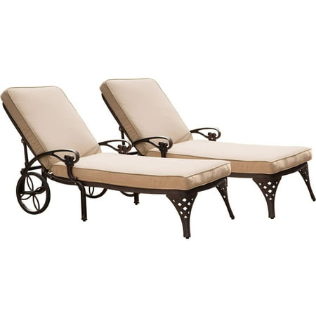 Home Styles Biscayne Chaise Lounge Chair with Cushions, Set of 2