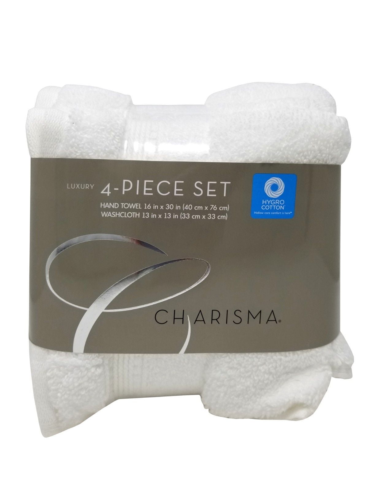 Charisma Luxury 100 Hygro Cotton Hand Towels & Wash Cloths 4 Piece Set