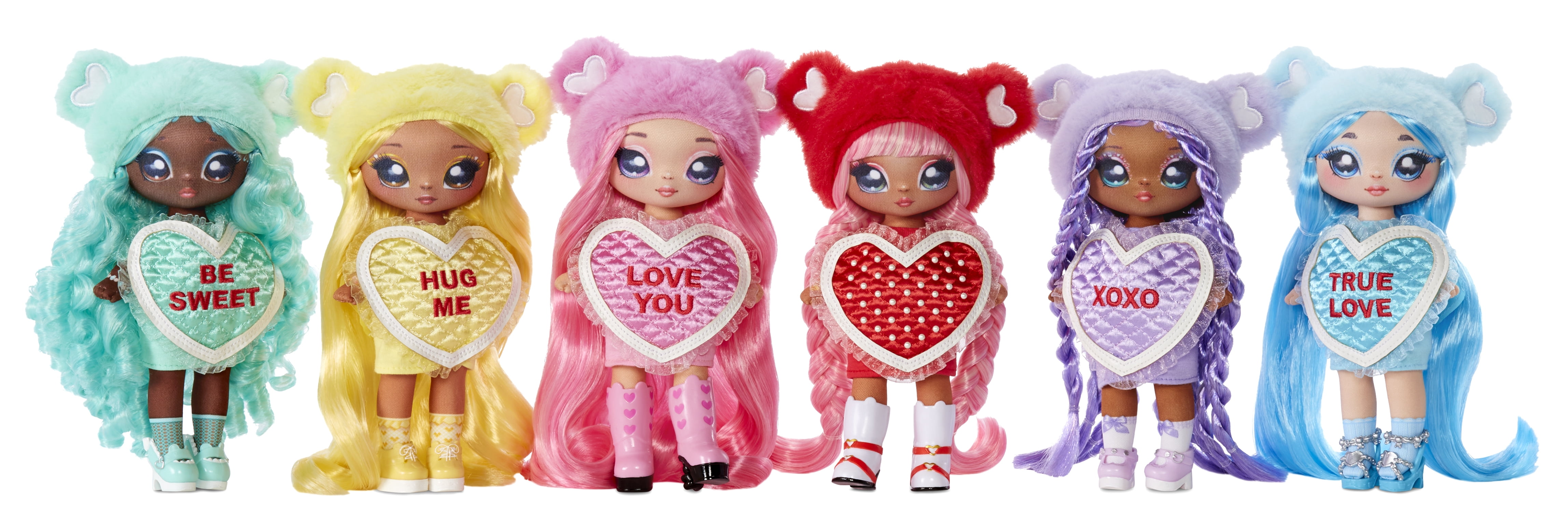 Na Na Na Surprise Cynthia Sweets - Mint Teddy Bear-inspired 7.5" Fashion Doll with Mint Green Hair, Heart-Shaped Dress and Brush, Great Valentine's Day Gift and Toy for Kids Ages 5 6 7 8+ Years
