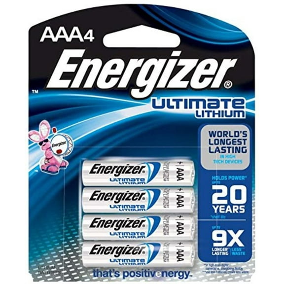 Energizer e2 Ultimate Lithium Batteries AAA 4 ea (Pack of 12)