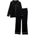 thumbnail image 5 of SMZ Essentials Women's Cotton Modal Long-Sleeve Shirt and Full-Length Bottom Pajama Set, 5 of 5