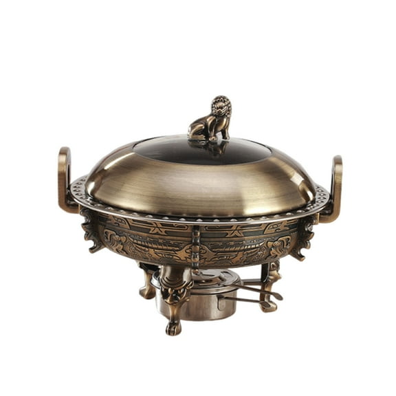 Chafing Dish Buffet Set, Buffet Warmer Tray Durable with Lid, Round Heat Container Stainless Steel Soup Pot Food Warmer for Catering Buffet and Party Banquets Weddings