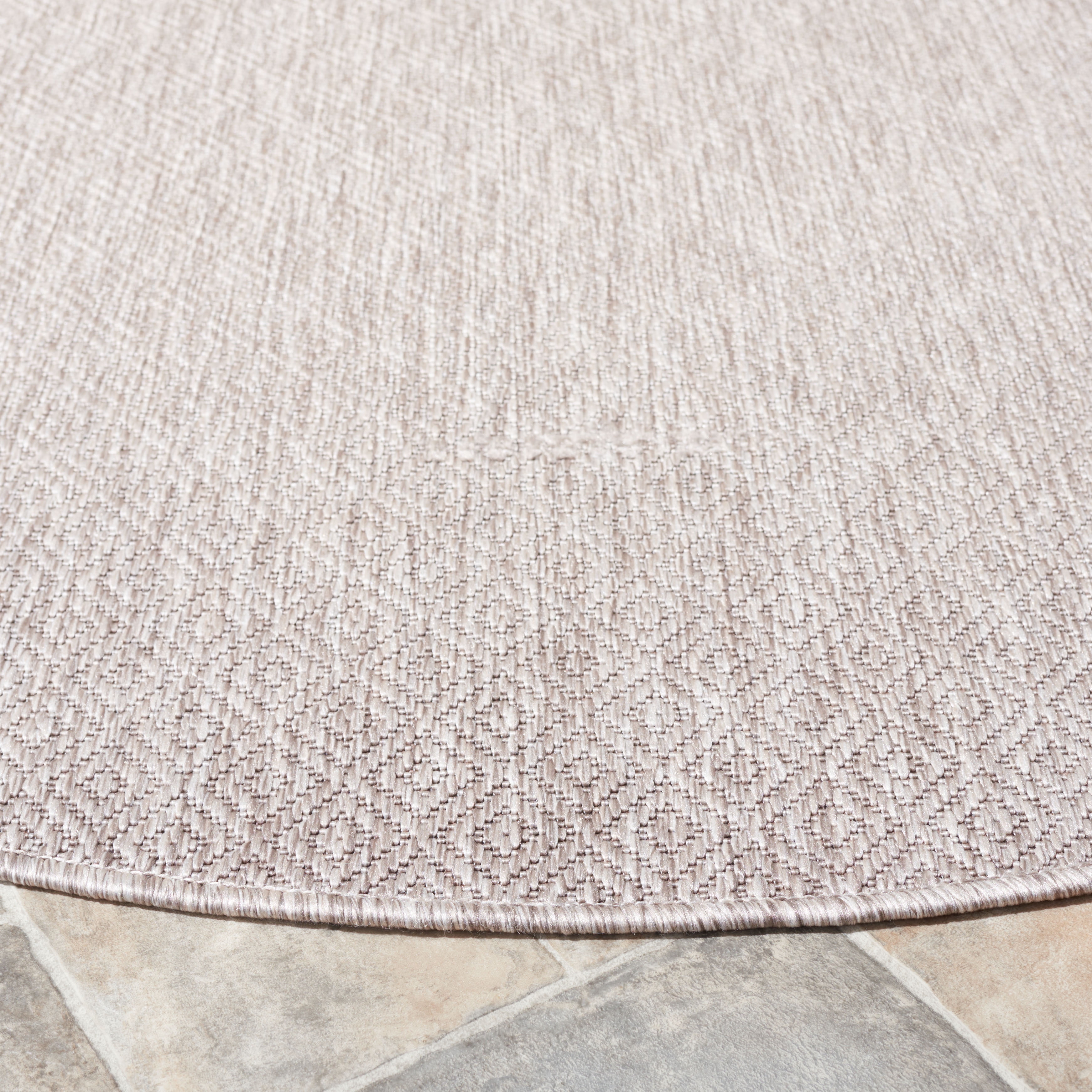 Safavieh Courtyard Mitre Geometric Indoor/Outdoor Area Rug, Beige, 6'7" x 6'7" Round