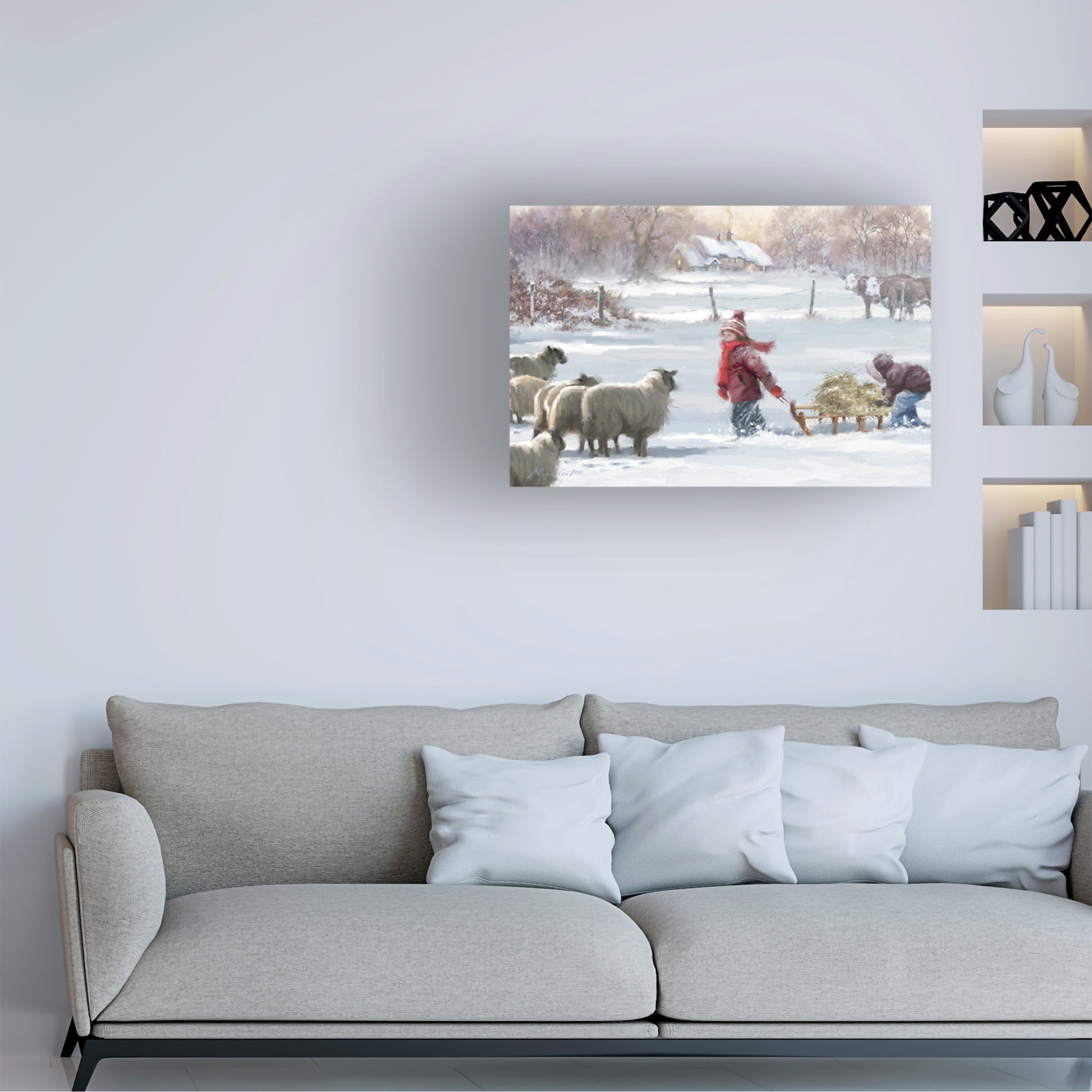 The Macneil Studio 'Feeding Sheep' Canvas Art