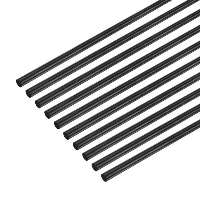 Uxcell 10-Pack Varillas de Fibra de Carbono, Longitud de 300mm Diámetro de 0.5mm Varilla Sólida de Fibra de Carbono Mate