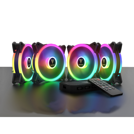 Gamdias Aeolus M2-1204R 120mm four fan pack customize lights with remote