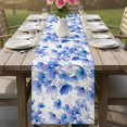 thumbnail image 4 of Blue Flowers Table Runner 120 Inches, Spring Botanical Blossom Florals Plants Bed Runner Dresser Scarves Tabletop for Indoor Outdoor Parties/Ceremony/Banquet, 13"x 120", 4 of 9