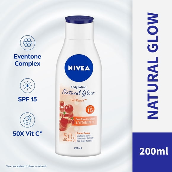 NIVEA Sunscreen & 50X Vitamin C Body Lotion For Cell Repair And Natural Glow | 200ml Each, (Pack of Two)