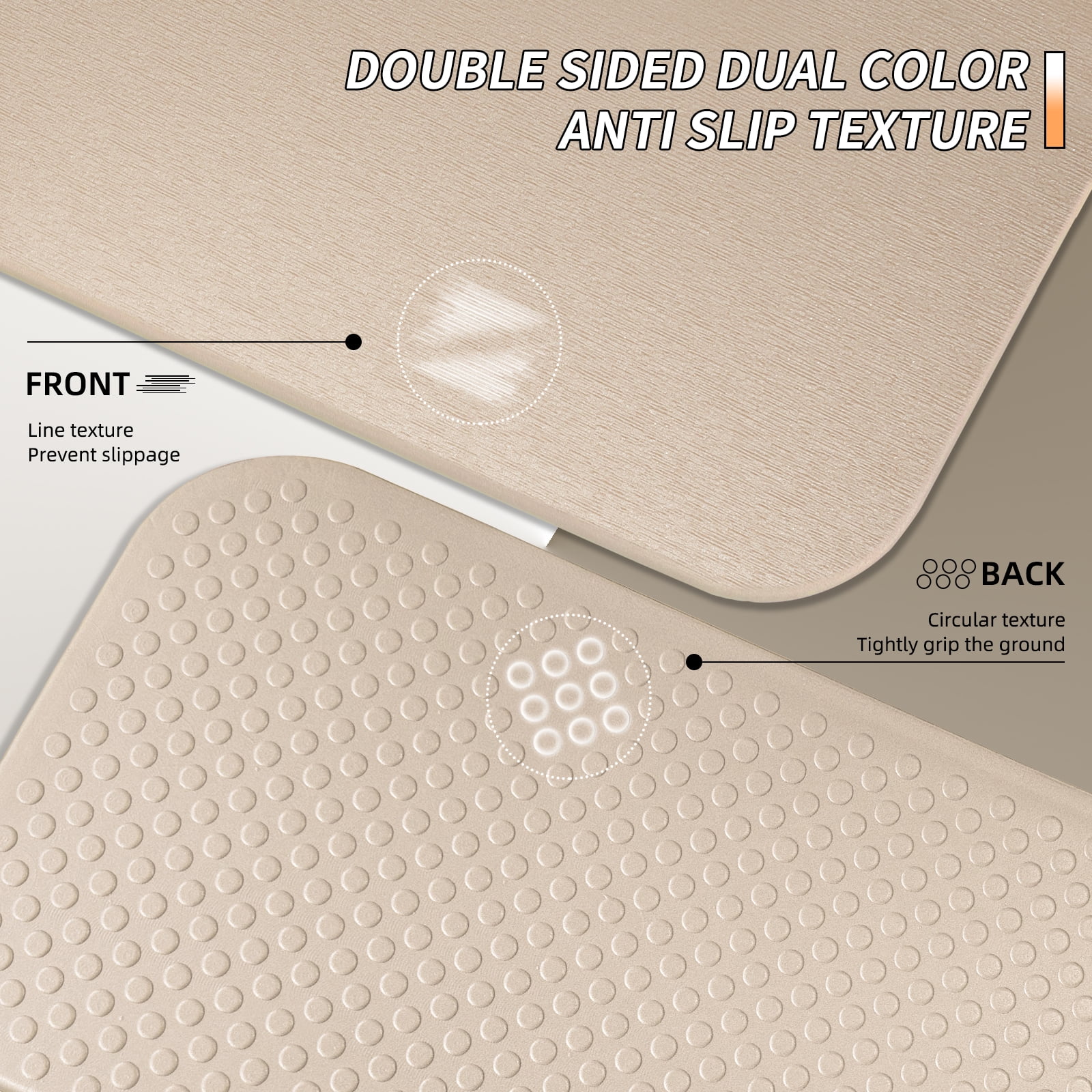BAIMA Foldable Yoga Mat 10mm Thick , Workout Mats for Home Gym , Pilates,Quick Unfold/Stor,Non-Slip Surface,3.5lbs(Beige)