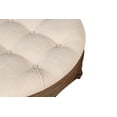 thumbnail image 5 of LUCKHAO   Oversized Button Tufted Ottoman with Wooden Shelf Storage Farmhouse Upholstered Coffee Table ,Large Round WaterProof Ottoman Coffee Table, 5 of 9