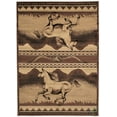 thumbnail image 2 of Lodge, Cabin Nature and Animals Area Rug - Stripped Pattern Cabin Area Rug - Abstract, Chocolate/Beige-Horse/Mountain, 2 of 6