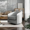 thumbnail image 3 of Emma + Oliver Traditional Foam Solid Print Swivel Barrel Accent Chair, Light Gray, 3 of 14