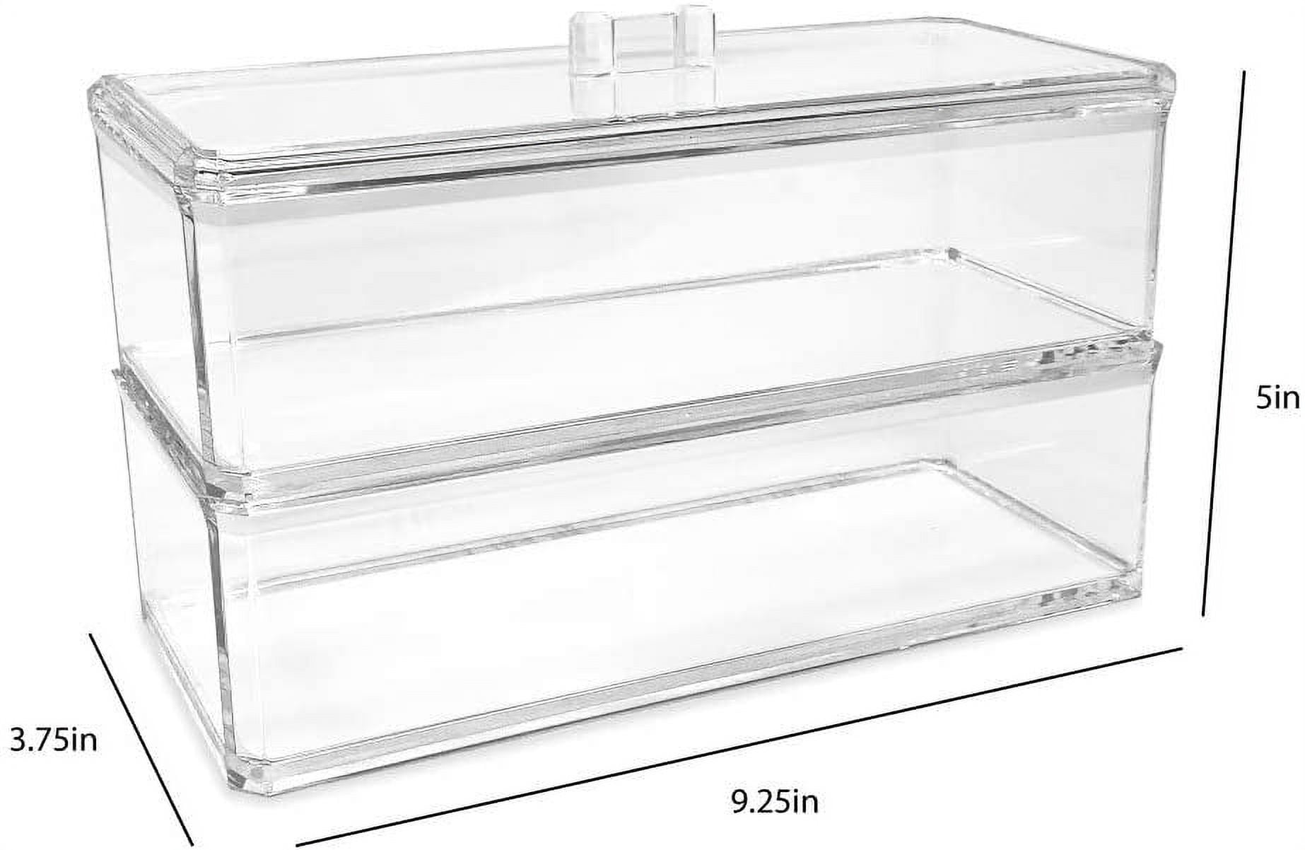 Isaac Jacobs Clear Acrylic Rectangular Stackable (2-Pack) Storage Organizer with Lid