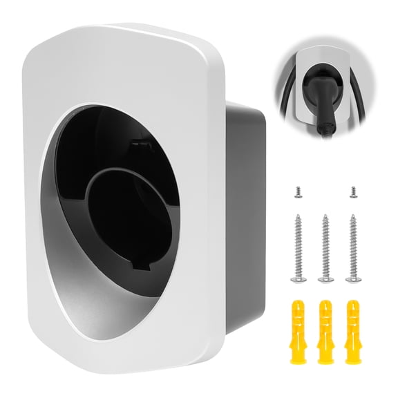 EV Charger Holder Wall Mounted Type 2 EV Charger Cable Holder for Electric Car Charger for Indoor and Outdoor Use