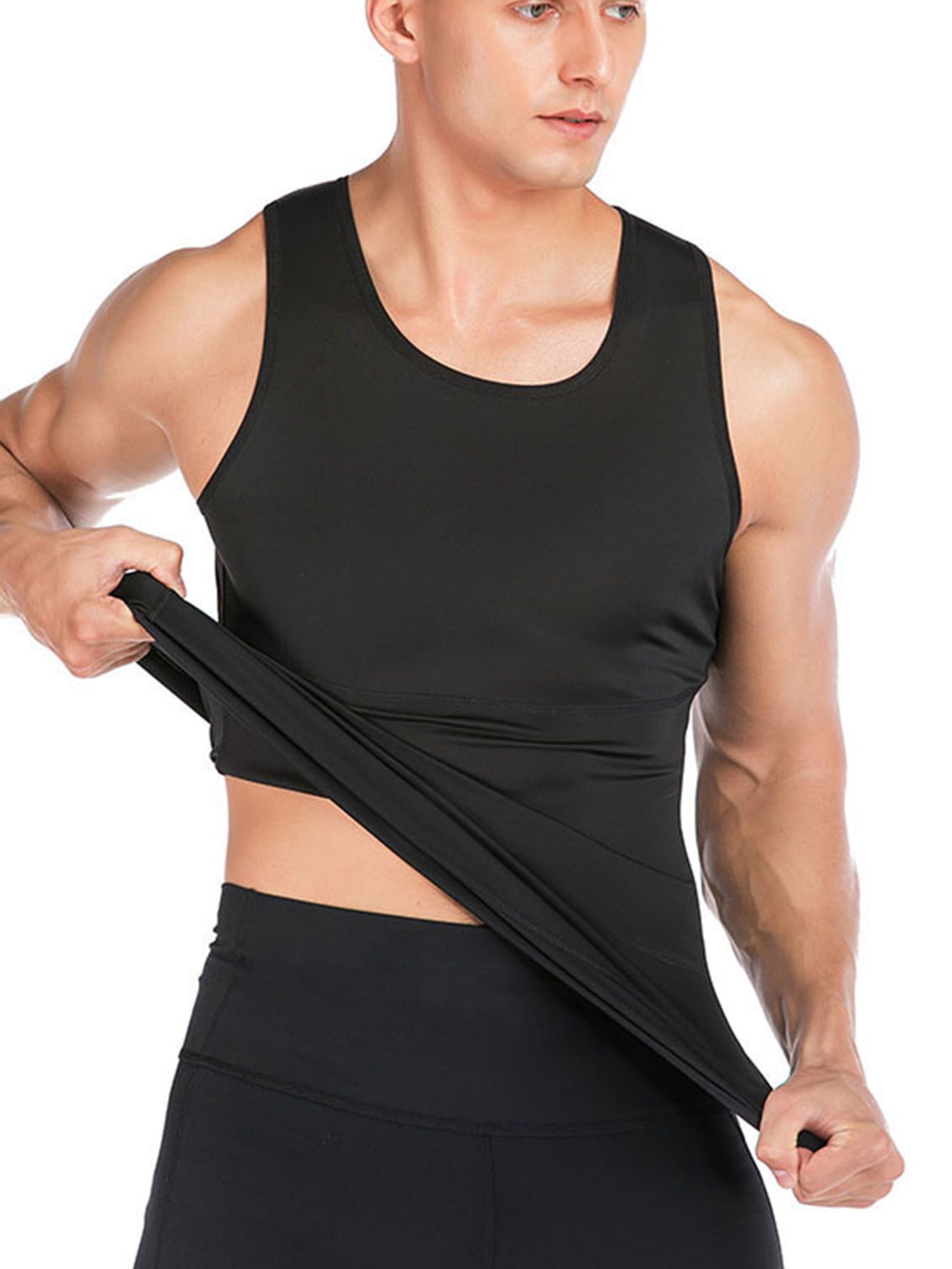 LELINTA Mens Compression Shirt Slimming Body Shaper Vest Undershirt