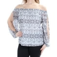 thumbnail image 3 of I.N.C Womens Off-The-Shoulder Peasant Blouse, Grey, XX-Large, 3 of 4