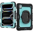 thumbnail image 2 of Dteck Kids Full Body Protection Case for iPad Pro 13 inch 2024,Heavy Duty Silicone Case 360 Degree Rotating Handle Stand Cover with Screen Protector for iPad Pro 13-in. (M4) 2024, Mint+Black, 2 of 7