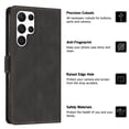 thumbnail image 5 of SaniMore Wallet Case for Samsung Galaxy S22 Ultra, Magnetic PU Leather [RFID Blocking] Card Slot Wrist Strap Folio Cover with Kickstand & Wireless Charging TPU Shockproof Interior Cover, Black, 5 of 10