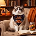 thumbnail image 5 of Cififendec Halloween Pet Triangle Bandana, 23.62"×15.74", Printed Festival Neckerchief with Halloween Element Pattern for Pets Party Photo Dress‑Up, 5 of 6