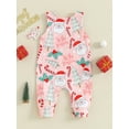 thumbnail image 4 of Wassery Baby Girls Christmas Footies Rompers Newborn Girls Sleeveless Christmas Tree Print Jumpsuit 3 6 12 18 Months Infant Girls Fall Playsuits Clothes, 4 of 9