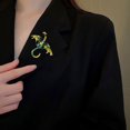 thumbnail image 3 of Xinyolin Vintage Enamel Dragon Shape Brooch Shining Rhinestones Inlaid Flying Dragon Pin Unisex Lapel Badge Clothing Decoration, 3 of 8