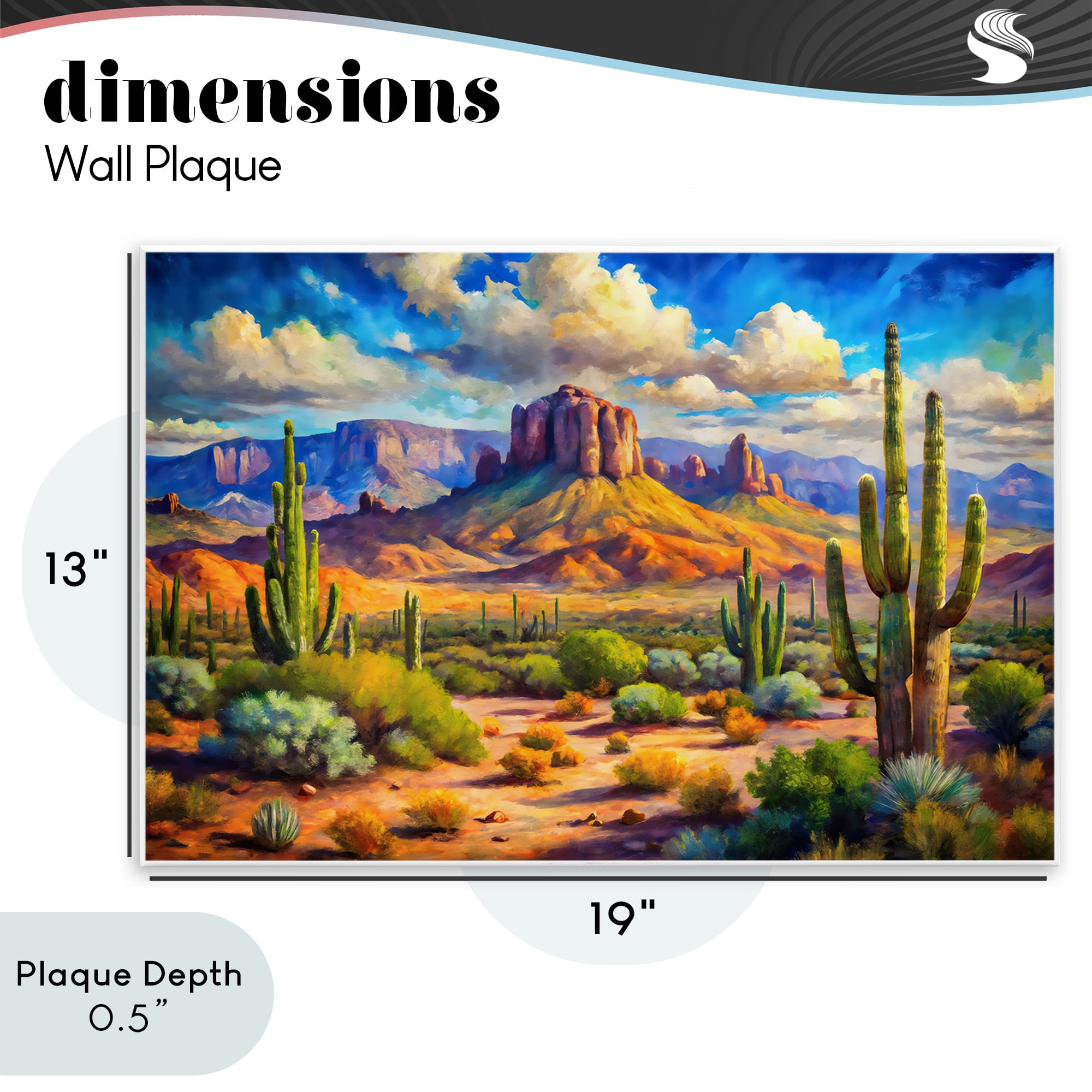 Stupell Industries Majestic Saguaro Desert Landscape Wall Plaque Art, design by Creative Studio