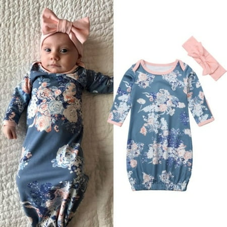 Royal Blue Receiving Blanket - Newborn Infant Baby Soft Swaddle Wrap Receiving Blanket Sleeping Bag Muslin Wrap &Headband Set