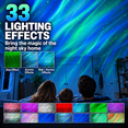 thumbnail image 3 of COSJM Galaxy Projector Night Light, Aurora Star Projector with 33 Light Effects, 8 White Noise, Bluetooth Speaker and Remote Control for Bedroom, Gaming Room and Parties, Gift for Kids and Adults, 3 of 11
