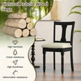 thumbnail image 6 of Costway 2 PCS Wood Chair Antique Upholstered Chair with Storage Space Black & Beige, 6 of 8