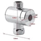 thumbnail image 2 of Abs Chrome 3 Way Diverter Hose Fitting T Shape Adapter Connector For Angle Valve Hose Bath Shower A, 2 of 5
