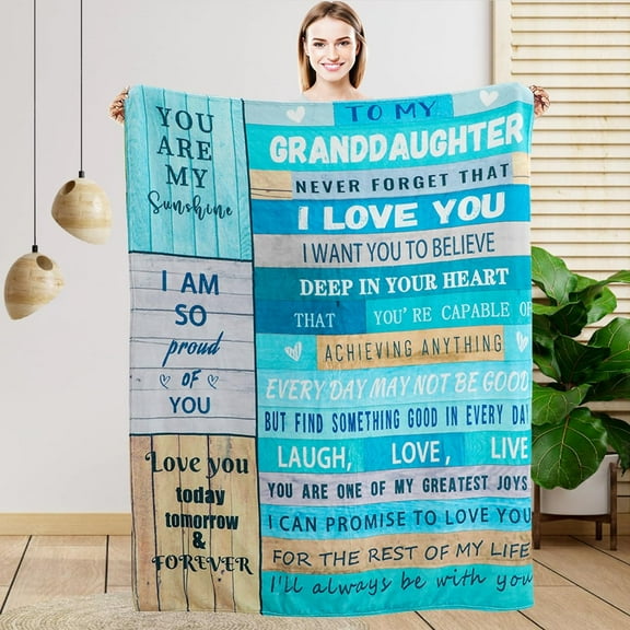 LHSHID to Granddaughter Blanket from Grandma Granddaughter Gifts from Grandma Grandpa to My Granddaughter Blanket for Birthday Christmas Graduation Anniversary Soft Throw Blanket 30"x40"