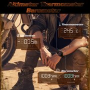 Carbon Fiber Outdoor Sports Mens Watch Compass Altimeter Barometer Thermometer Alarm Clock