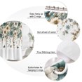 thumbnail image 3 of Teal Floral Bathroom Shower Curtains with 12 Hooks Polyester Waterproof Shower Curtain for Stalls and Bathtubs Weeping Beige Turquoise Flowers Summer Decorative Bathroom Privacy Curtain 48x72 Inches, 3 of 9