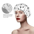 thumbnail image 5 of Cartoon Lizard Gecko Black Shower Cap, Reusable Bath Hair Hat for all Hair Lengths Hair Cover with Elastic Band Double Waterproof Layers Bathing Hat, 5 of 5