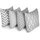 thumbnail image 2 of Set Of 4 Double Sided Square Cushion Covers, 45cm Length X 45cm Width, Gray, 2 of 3