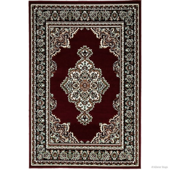 Allstar Rugs Allstar Woven Traditional Persian Floral Design Rug Burgundy 7' 0" x 5' 2" 5' x 8'