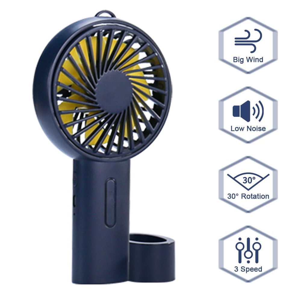 Strong Wind,Adjustable Angle for Home,Office and Travel SOECE Handheld Electric Fans Mini Portable Outdoor Fan with 5200mAh Power Bank Function,5-20 Hours Working Time,Foldable Design,3 Speeds Black
