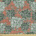 thumbnail image 2 of Ambesonne Floral Fabric by the Yard Upholstery, Vintage Monochrome Flowers, 10 Yards, Coral White and Charcoal Grey, 2 of 5