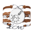 thumbnail image 1 of Pulsera de cuero Negro trenzado pulsera de cuerda de amor Unbranded M, 1 of 3