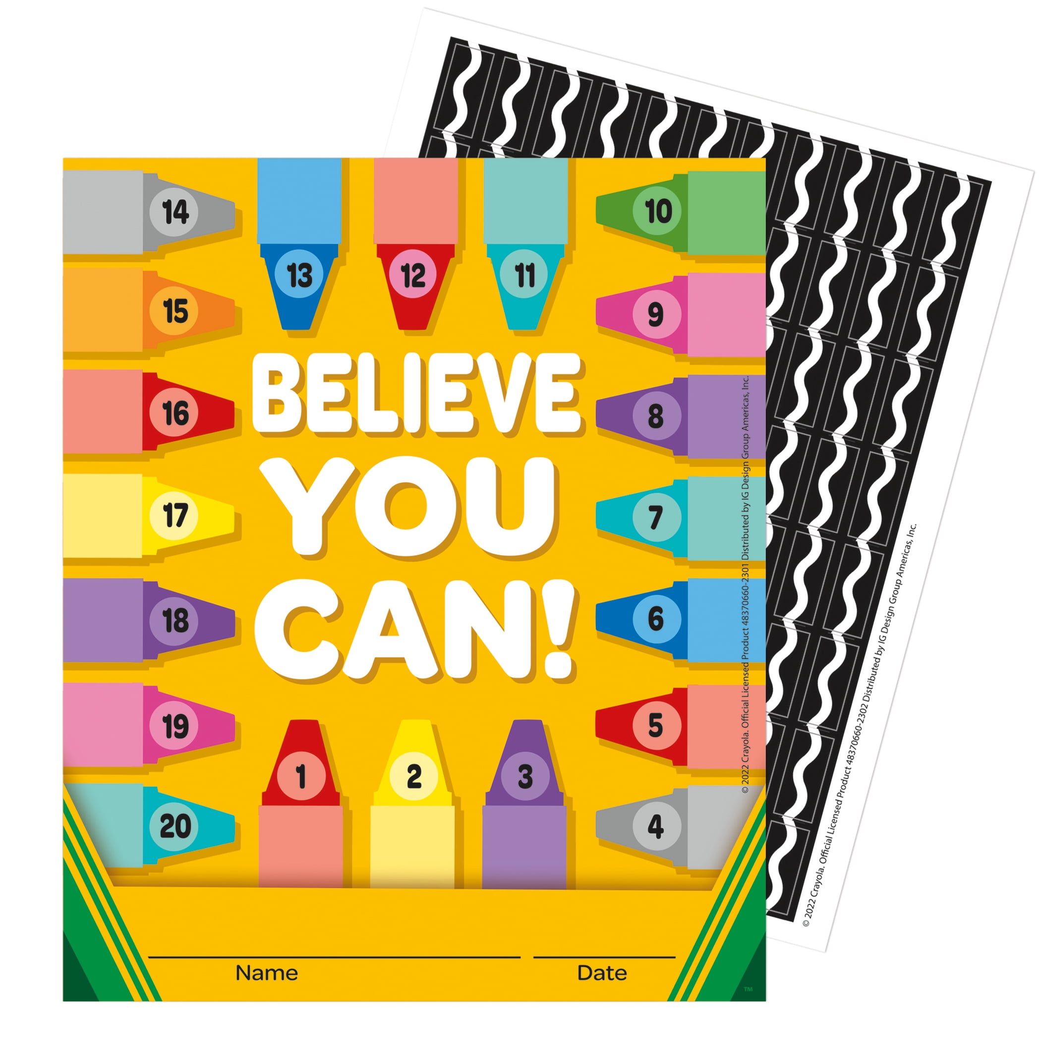 Eureka Crayola Mini Reward Chart with Stickers, 36 Per Pack, 3 Packs