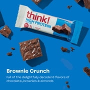 think! High Protein Bar, Brownie Crunch, 20g Protein, Gluten Free, 5 Count
