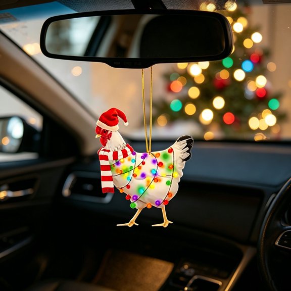 ShaoXinWan Christmas 2D Acrylic Hanging Ornaments, Flat Printed Festive Pendant, Decorative Hanging Decor for Car Rearview Mirror Christmas Tree Home Window & Wall Holiday Decorations