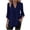 Dark Blue, variant on Cotton Linen Blouse for Women V Neck Dressy Casual Tunic Tops Roll up 3/4 Sleeve Loose Shirts Spring Summer Clothes